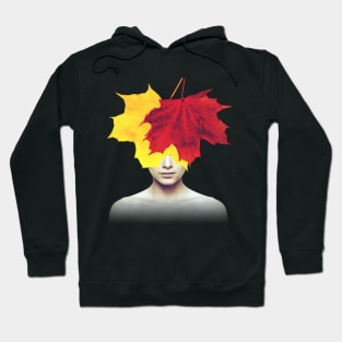 Autumn leaves head portrait Hoodie